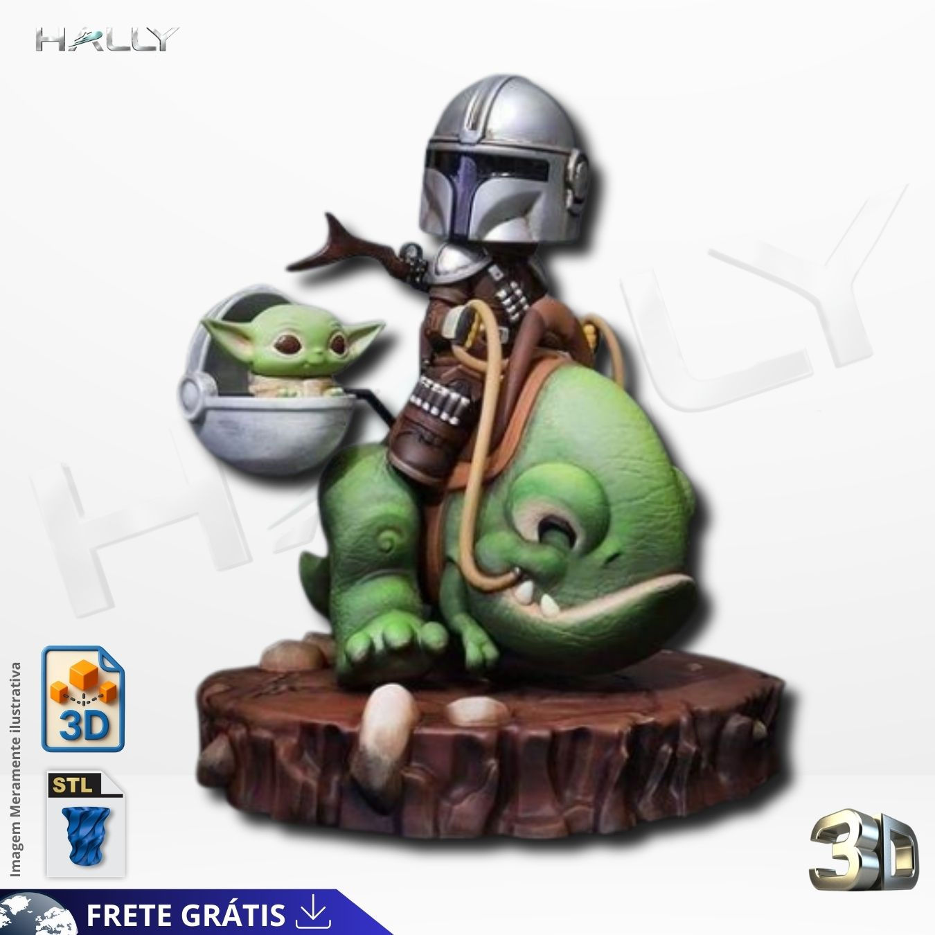 Arquivo Impressora 3D STL -  Mandaloriano Cartoon