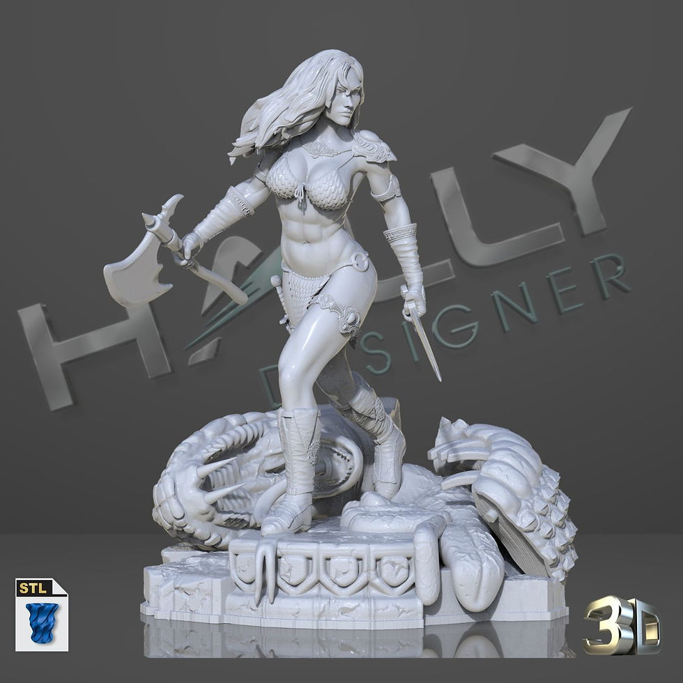 Miniatura: Arquivo Stl para Impressão 3d - Red Sonja
