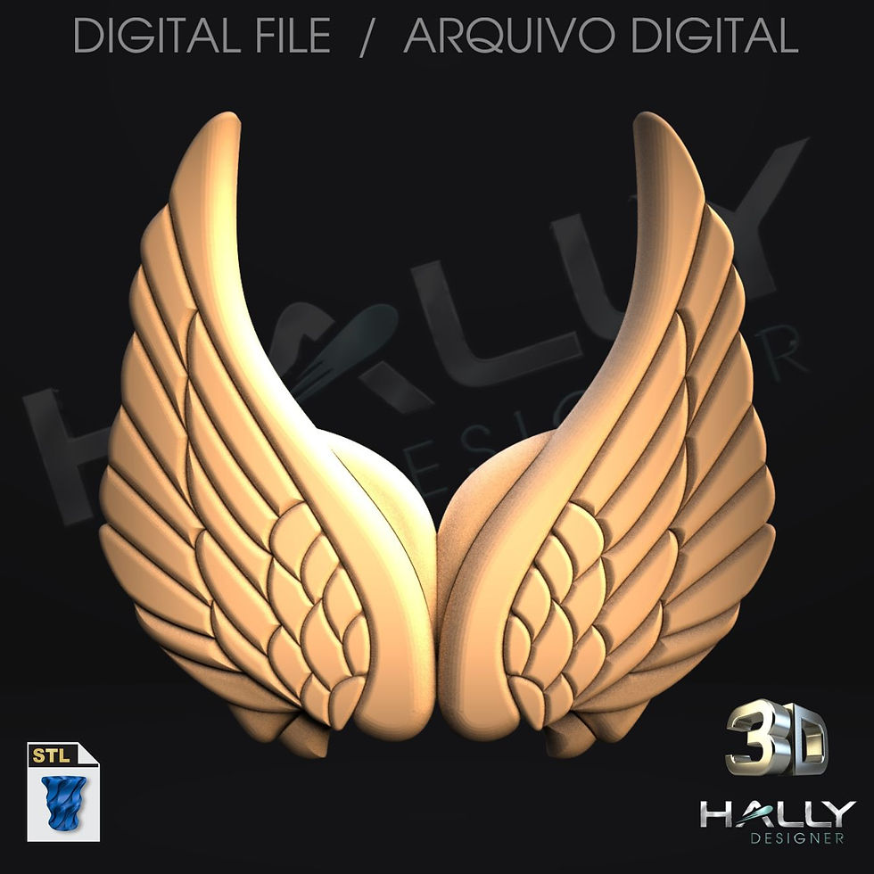 Arquivo Impressora 3D - STL - CNC - Asas de Anjo