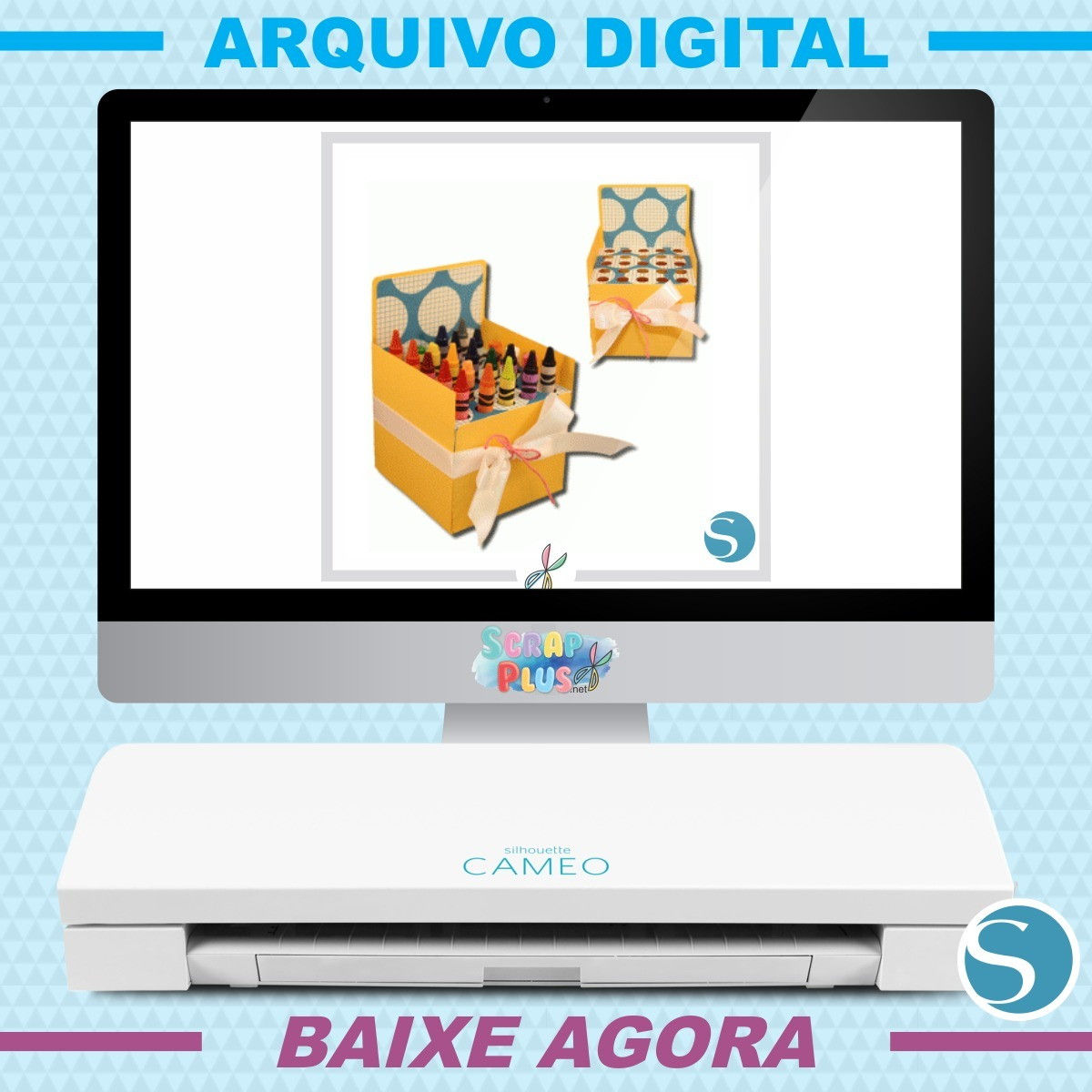Arquivo De Corte Caixa 3D Armazenamento Lápis de Cera