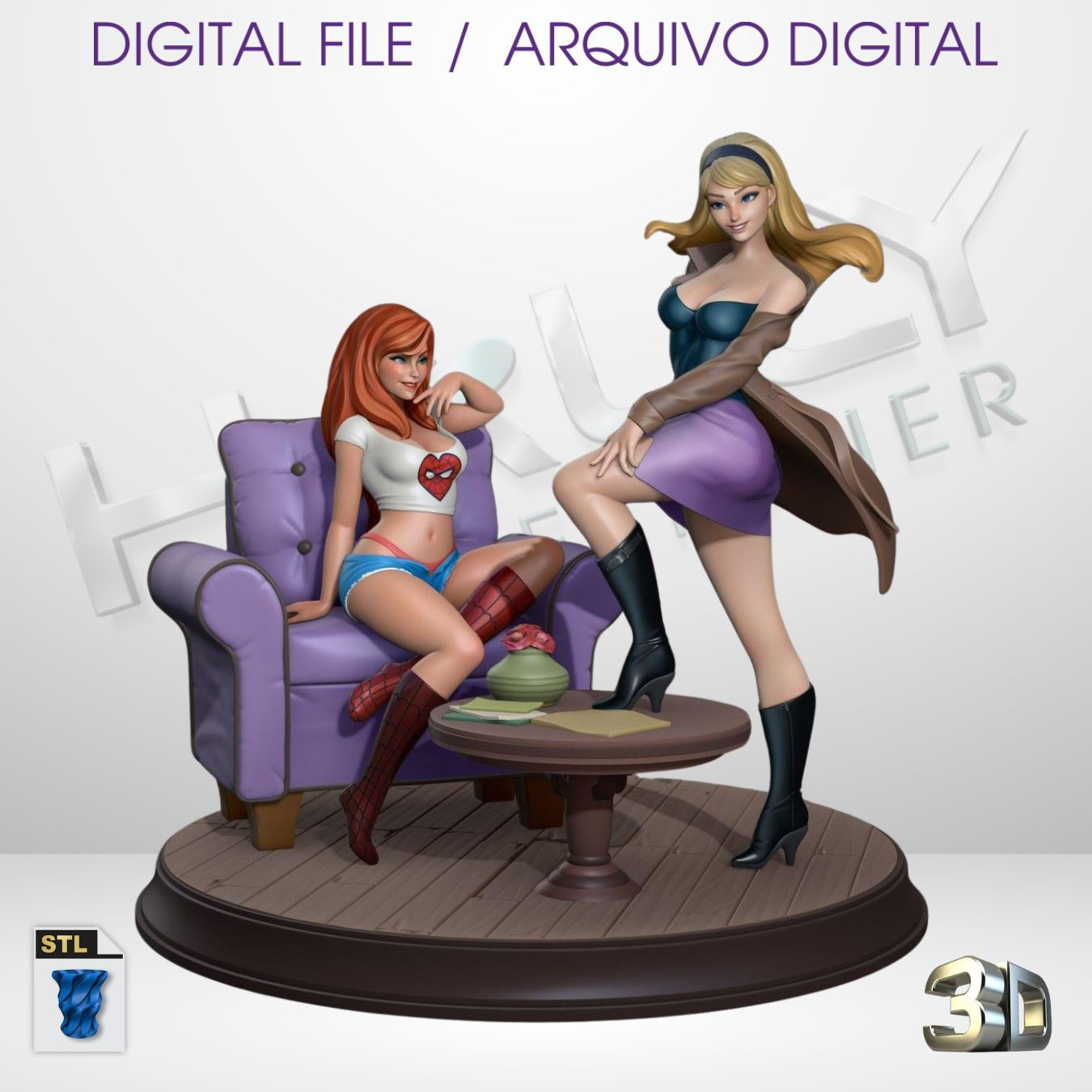 Arquivo STL para Impressão 3D - Mary Jane (spider Man)