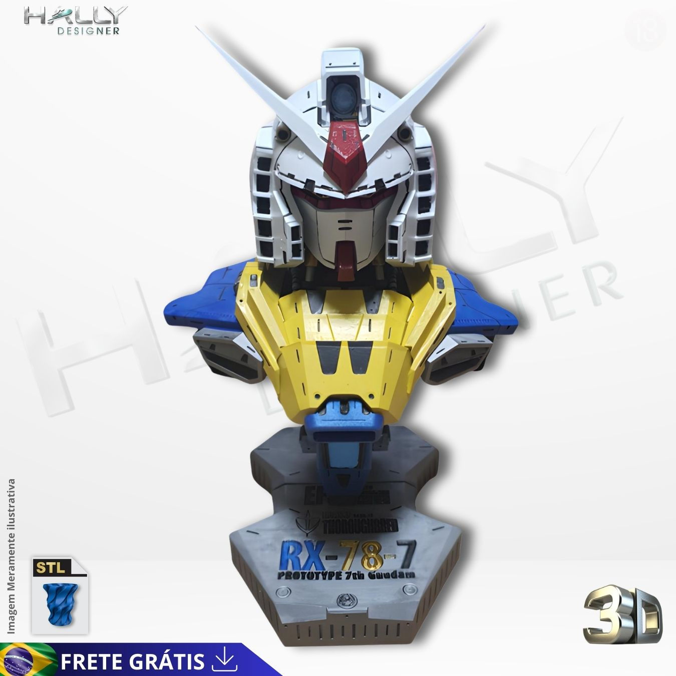 Arquivo Impressora 3D STL - Tokusatsu - Gundam Bust