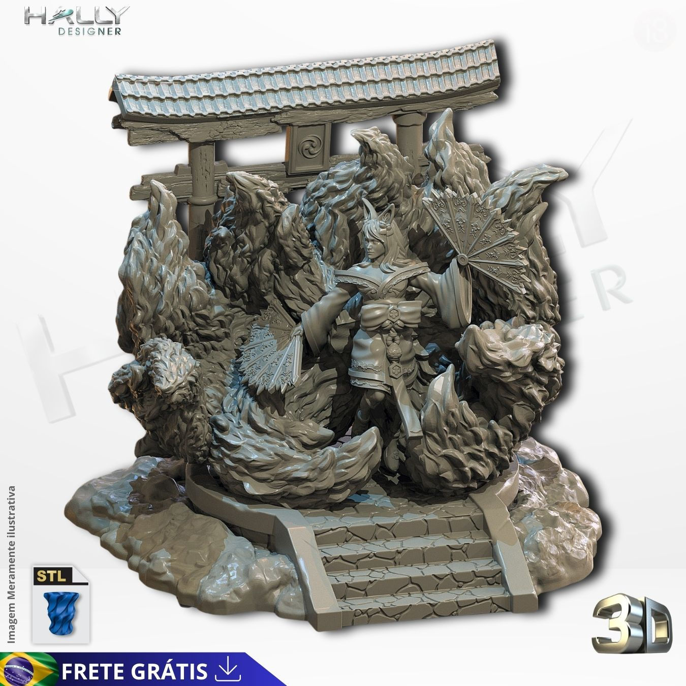 Arquivo Impressora 3D STL - Divindade Japonesa Inari