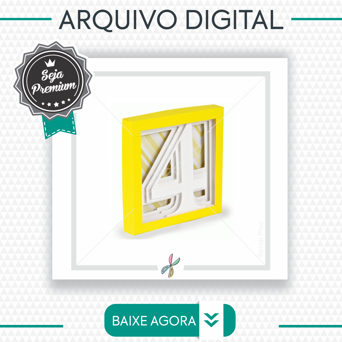 Arquivo Silhouette-quadro Numérico 4