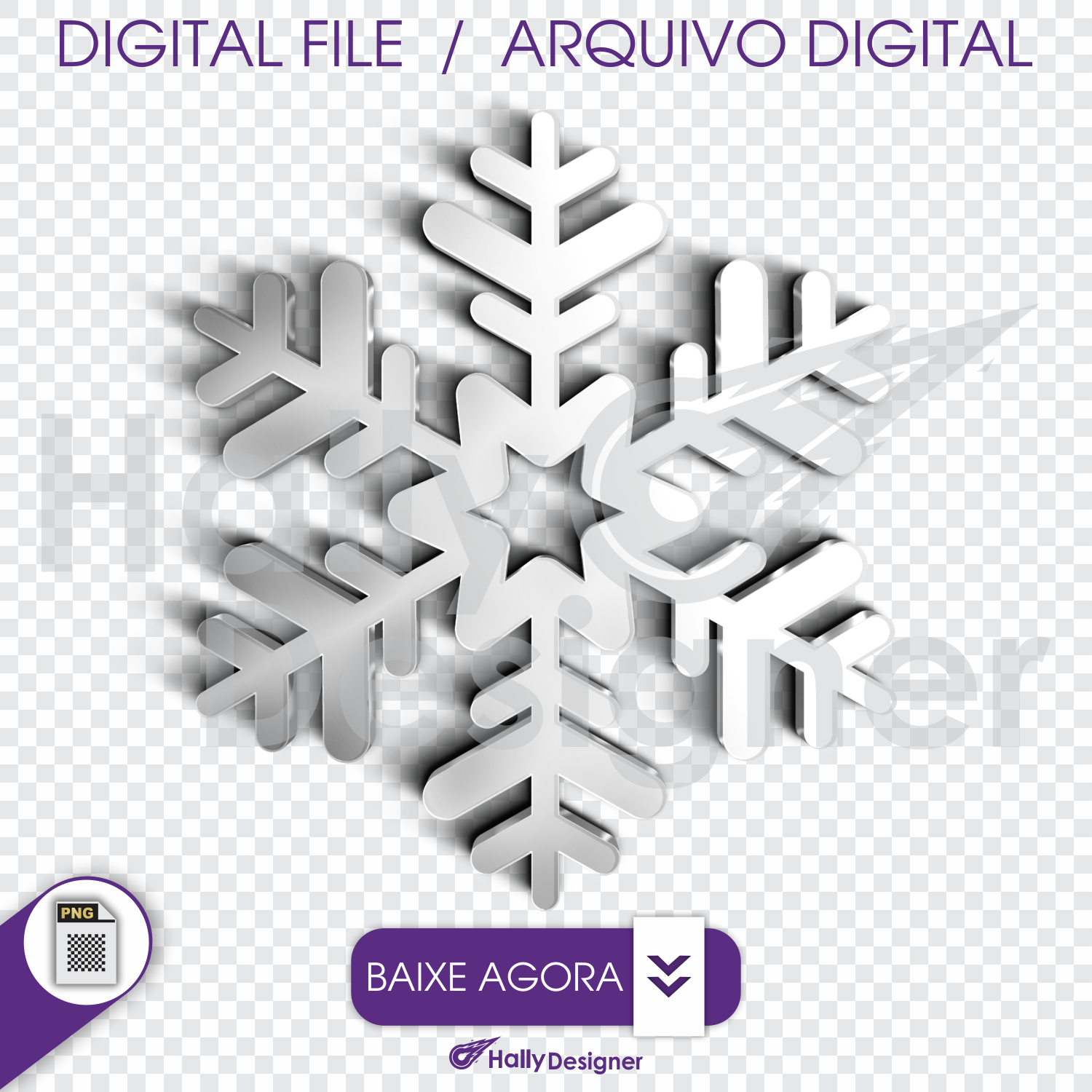 Arquivo Digital PNG - Cristal de gelo Azul