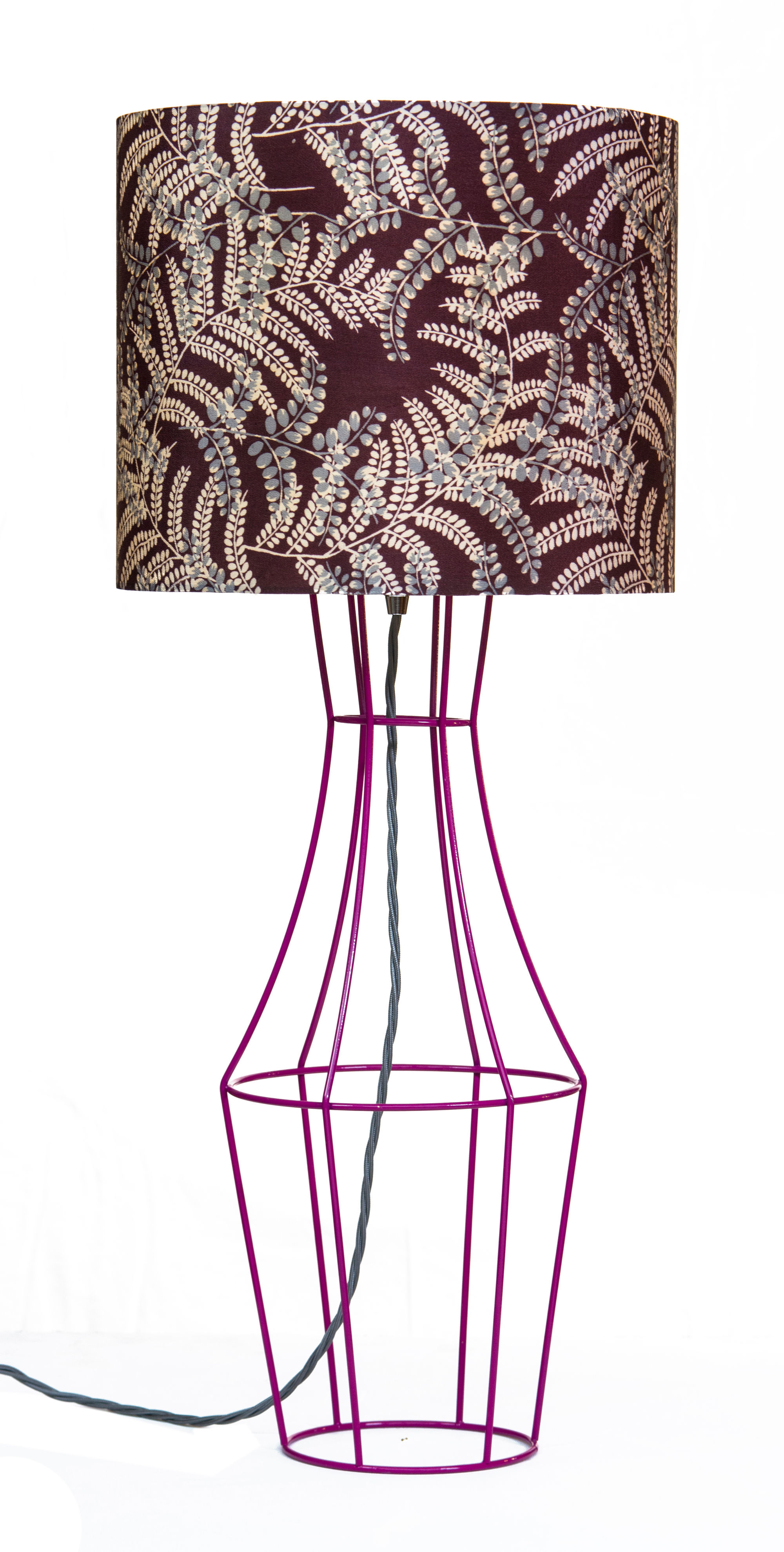 Hot Pink Figurina table lamp with vintage lampshade