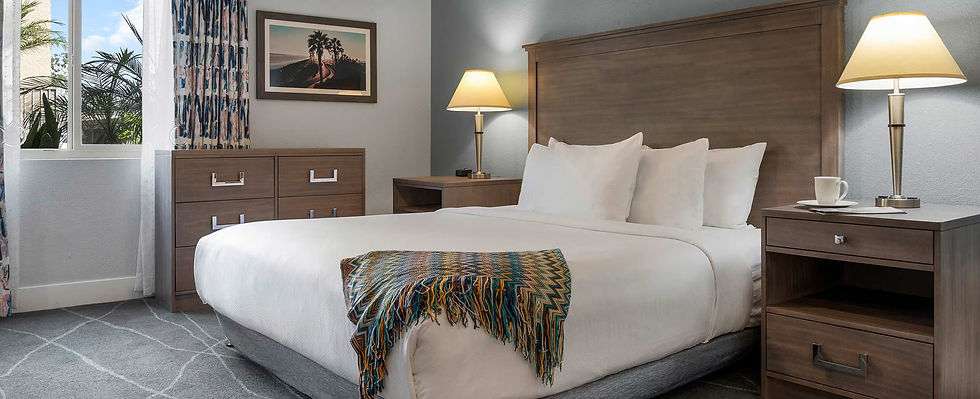 King size bed in a one bedroom suite