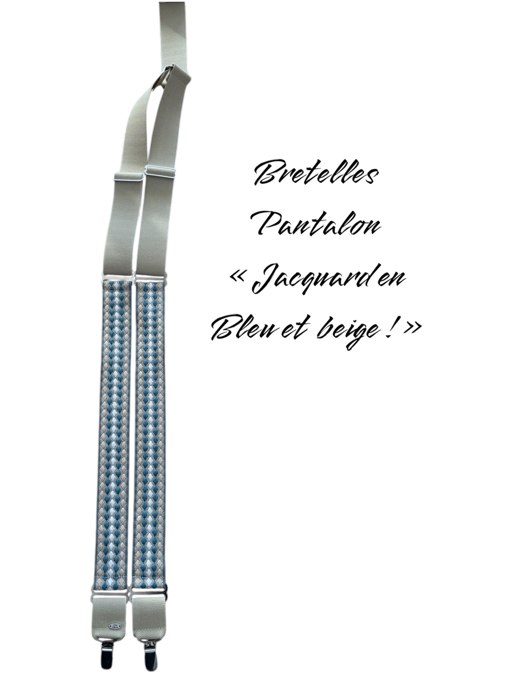 Bretelles « Jacquard en bleu et beige ! »