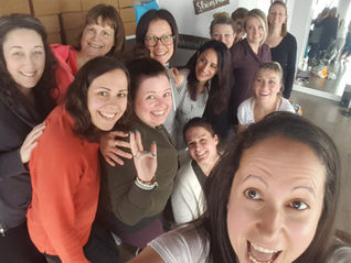 Group photo of Yoga Teacher Training students following a session on the business aspects of yoga at Life Yoga Studio in Milton, Ontario, Canada