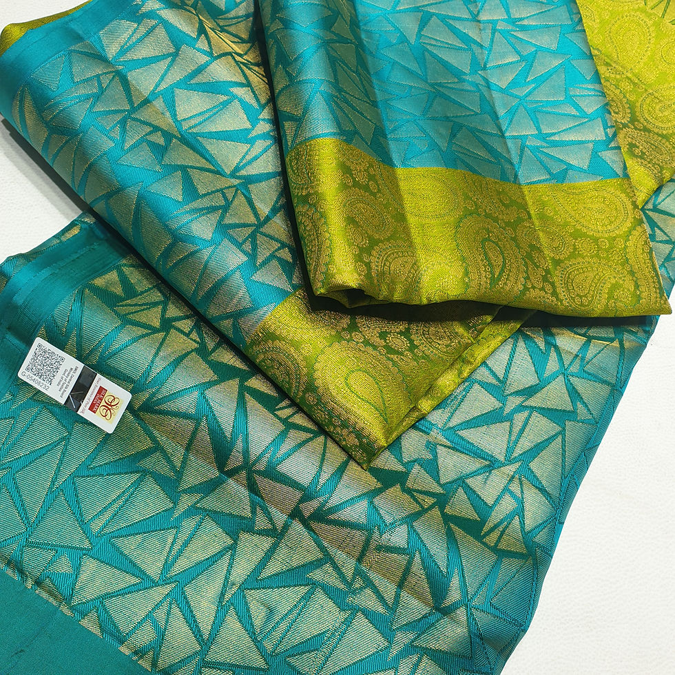 Thumbnail: Green Coloured With Ramar Border Less Soft Silk Sarees