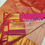 Thumbnail: Light Baby Pink Coloured With red Border Gold Jari Wedding Silk Sarees