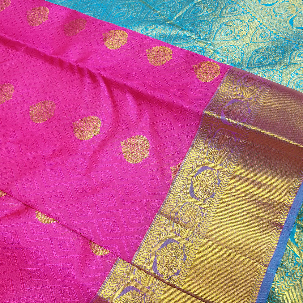 Thumbnail: Pink Coloured With Ramar Jari Border Traditional Silk Sarees