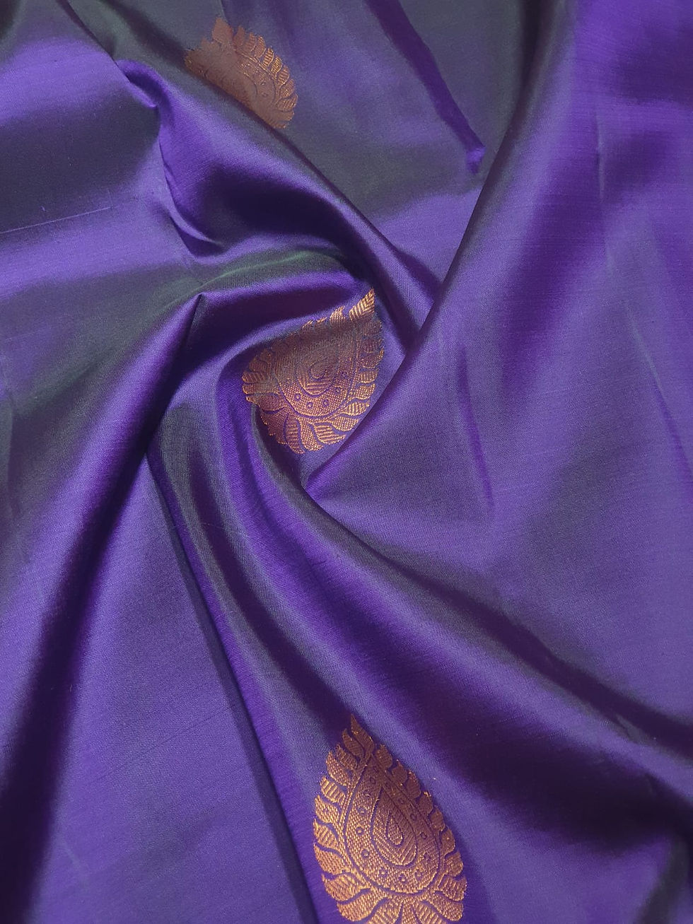 Thumbnail: Navy Blue  Colour With Copper Jari Traditional Silk Sarees