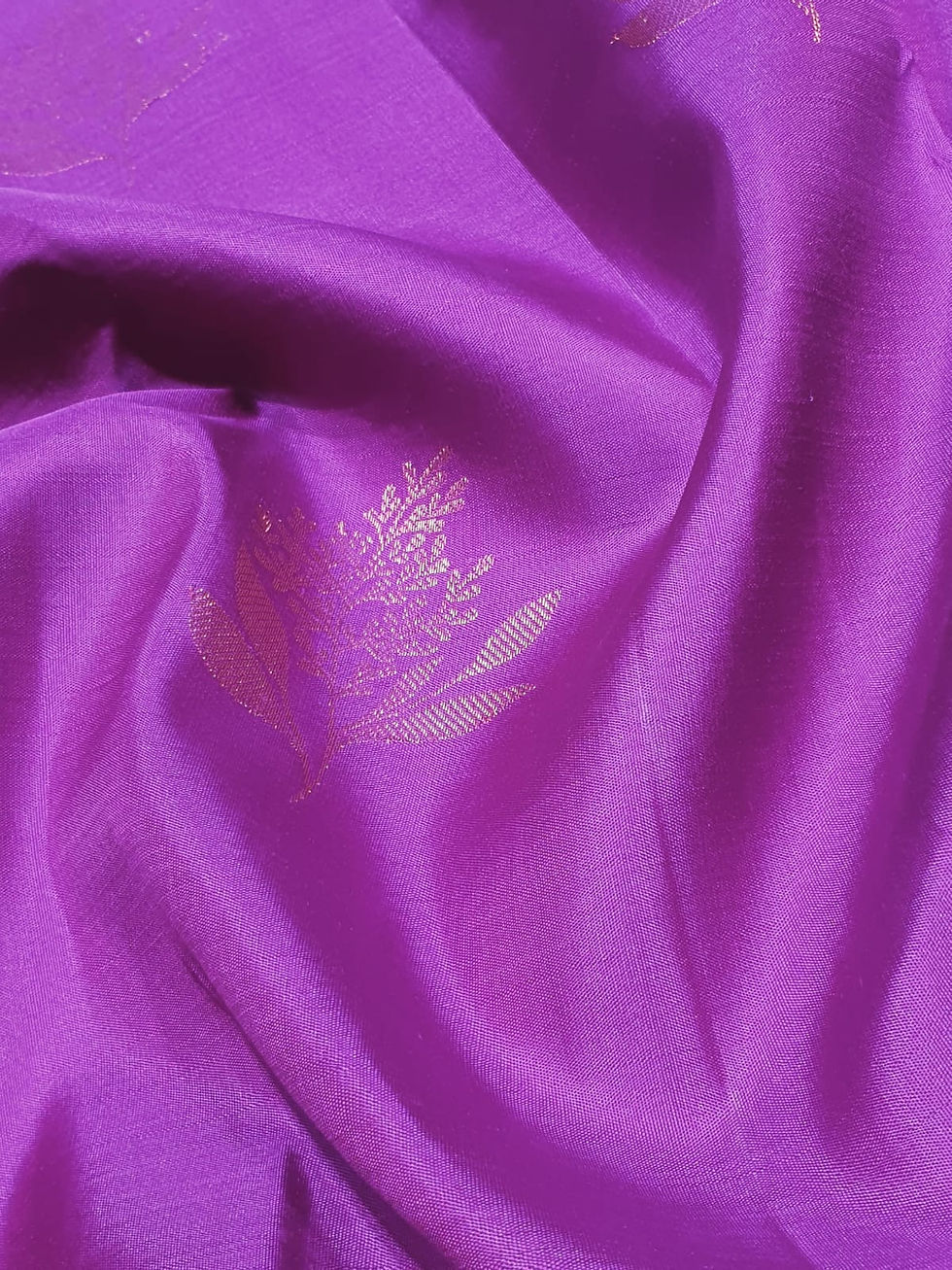 Thumbnail: Purple Coloured Copper Jari Traditional Silk Sarees