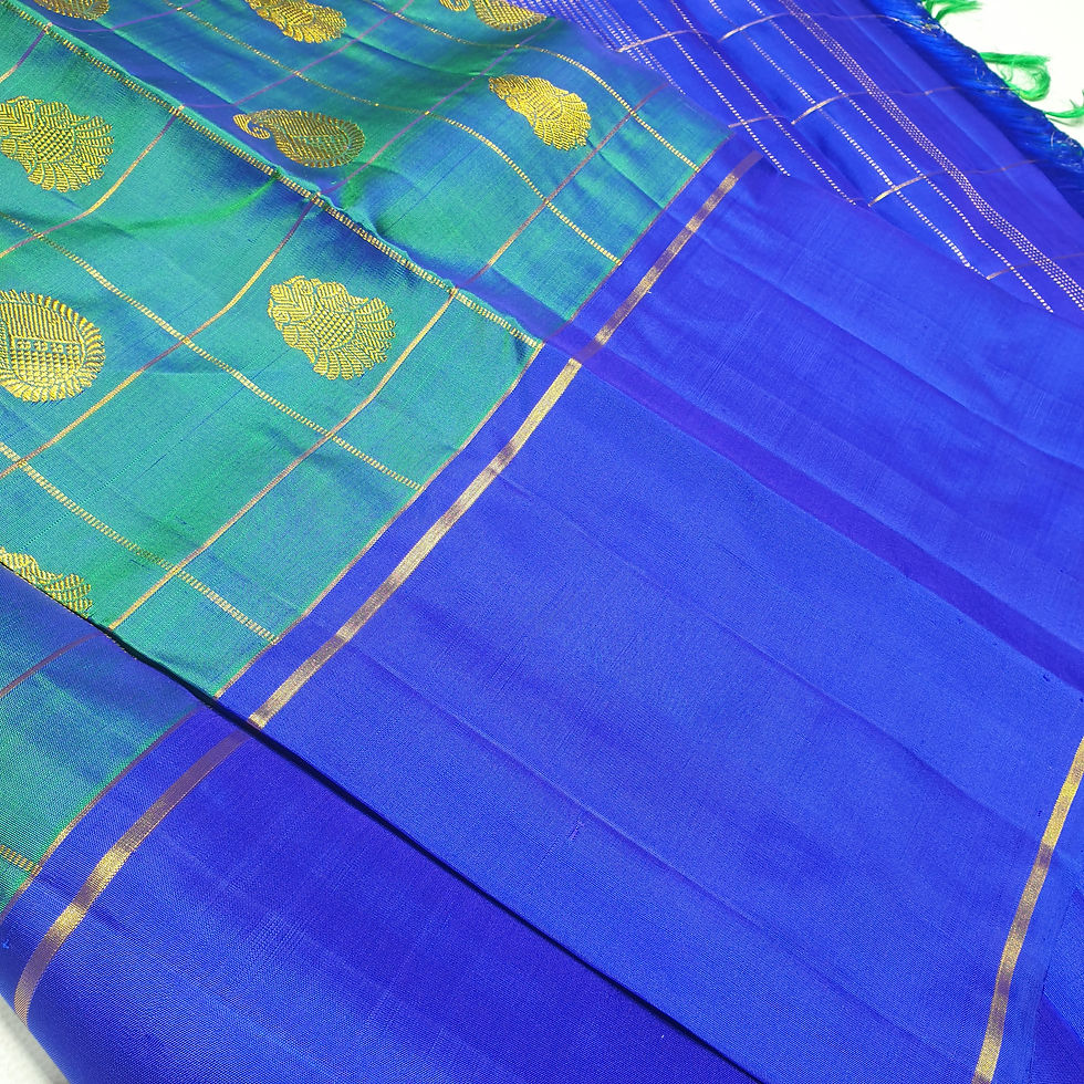 Thumbnail: Ramar Coloured With Blue Without Border Traditonal Silk Saree