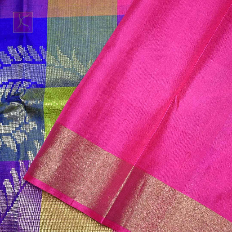Thumbnail: Multi Colour Gold Jari Soft Silks Saree