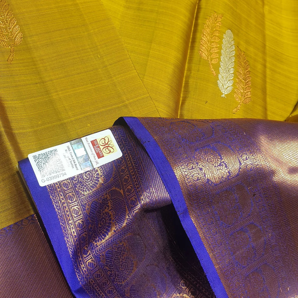Thumbnail: Venthiyam Coloured With Blue Jari Border Traditional Silk Sarees