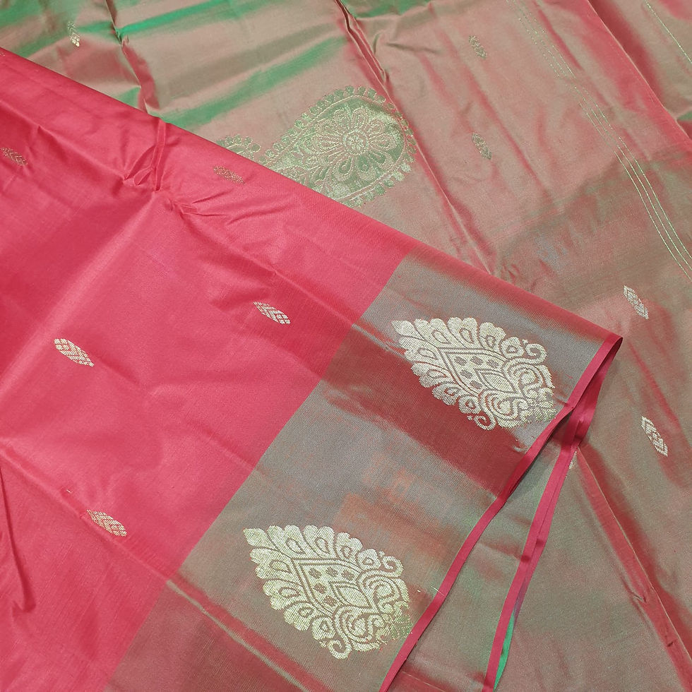 Thumbnail: Red Coloured With Vel Design Traditional Silk Sarees