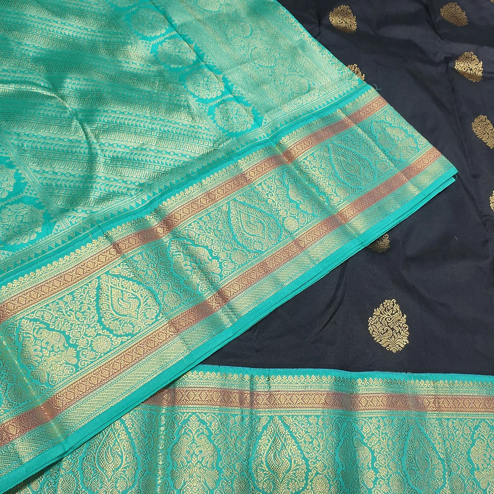 Thumbnail: Black Coloured With Bistha Jari Border Traditional Silk Sarees