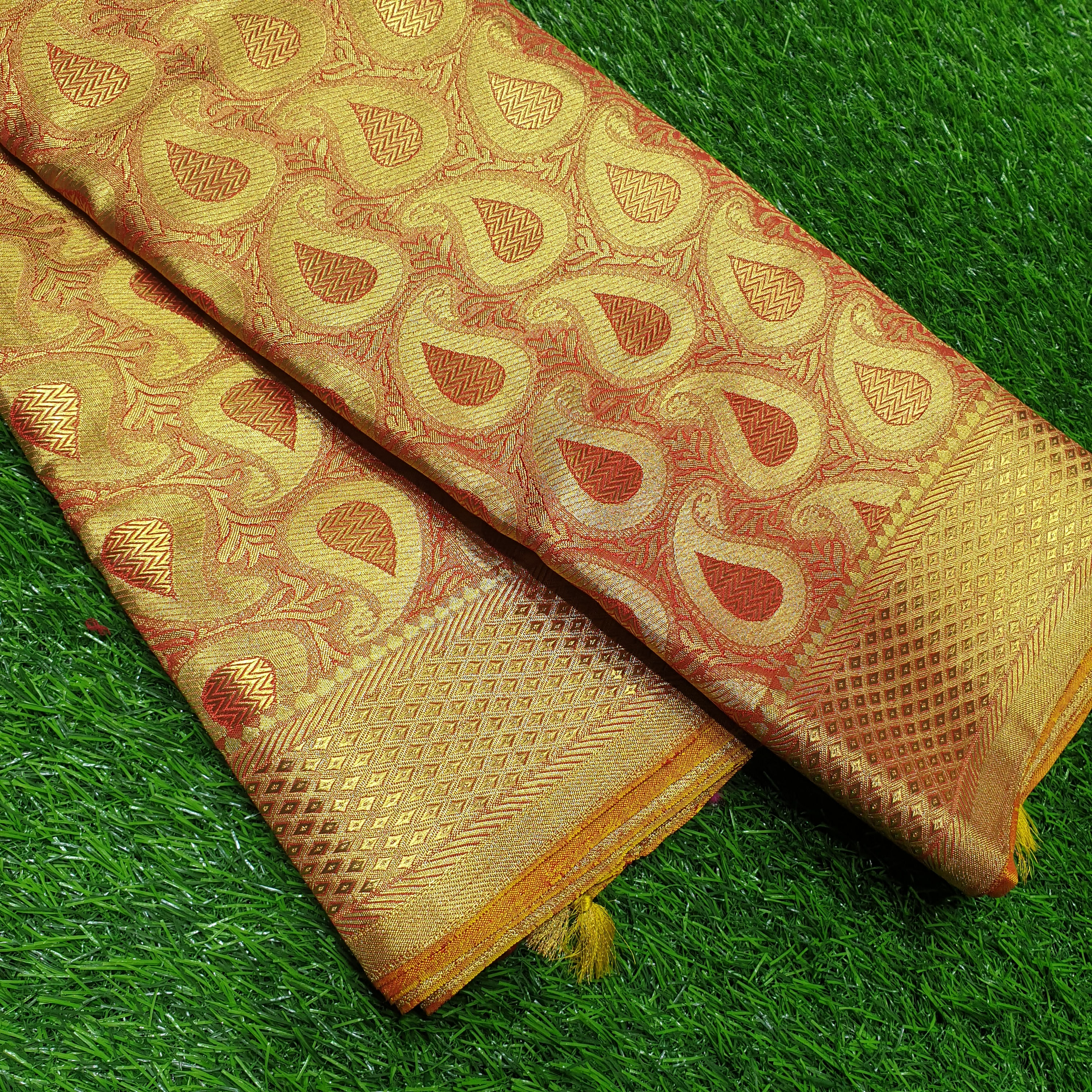 PInk Coloured Full Gold Pure Jari Wedding Bridal Silk Sarees