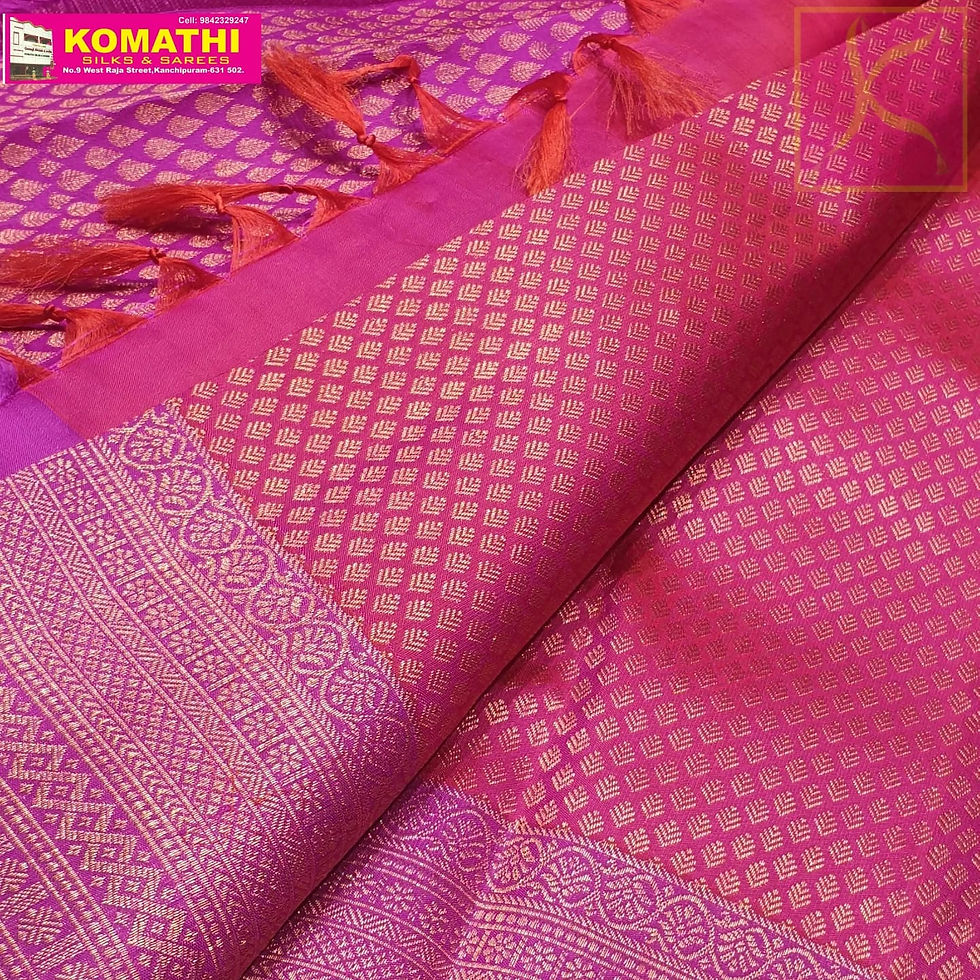 Thumbnail: Pink Coloured Copper Jari Traditional Silk Sarees