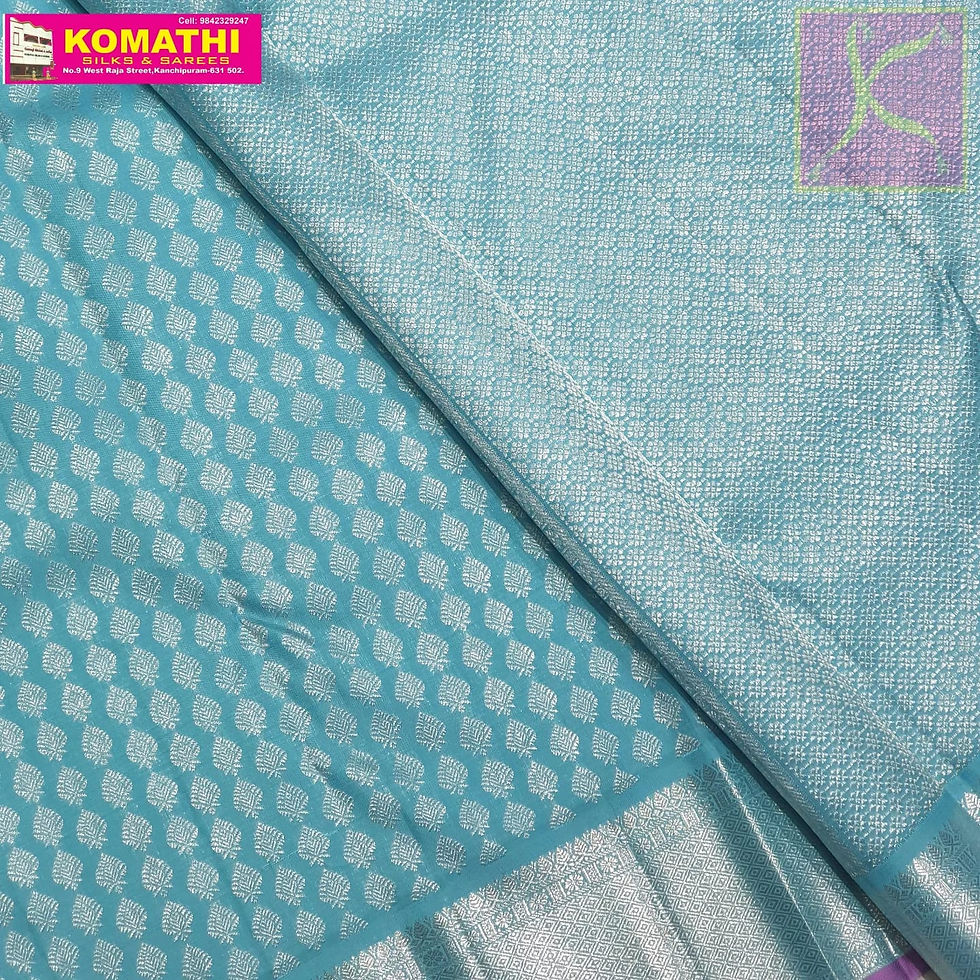 Thumbnail: Ramar Coloured Silver Jari Traditional Silk Sarees