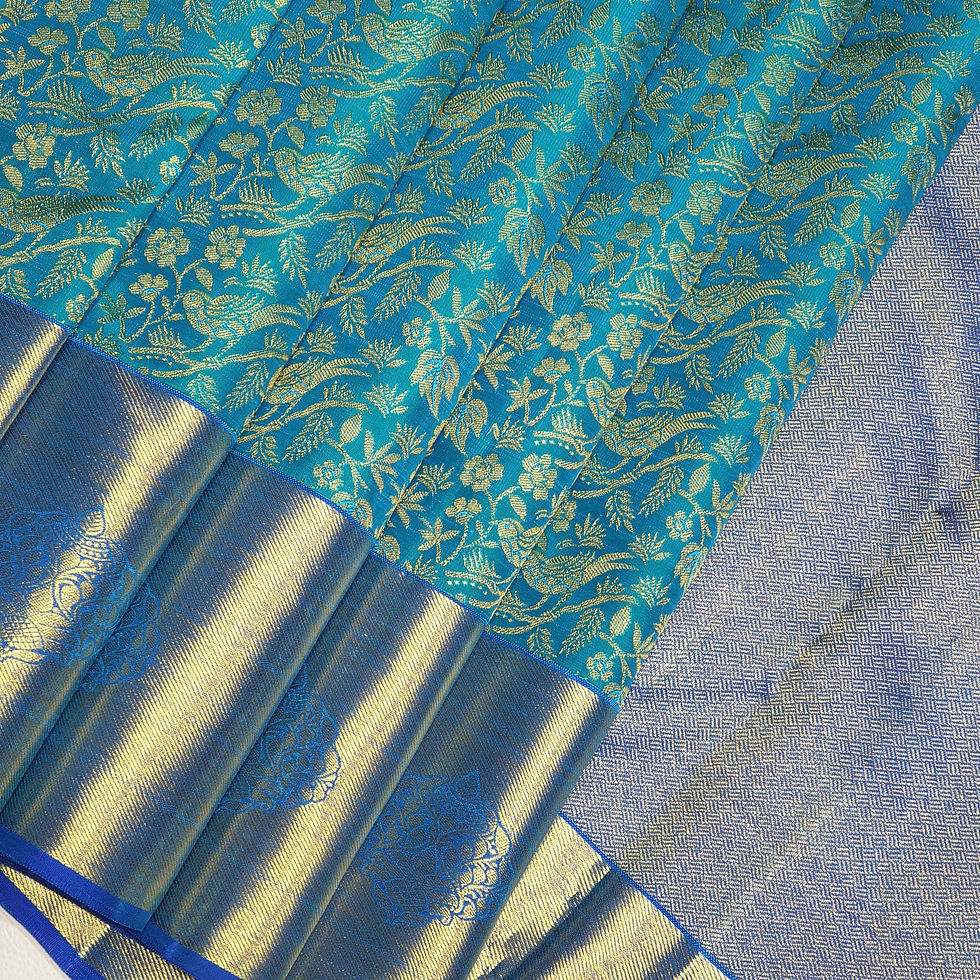 Mayil Blue Coloured Peacock Design Traditional Silk Sarees