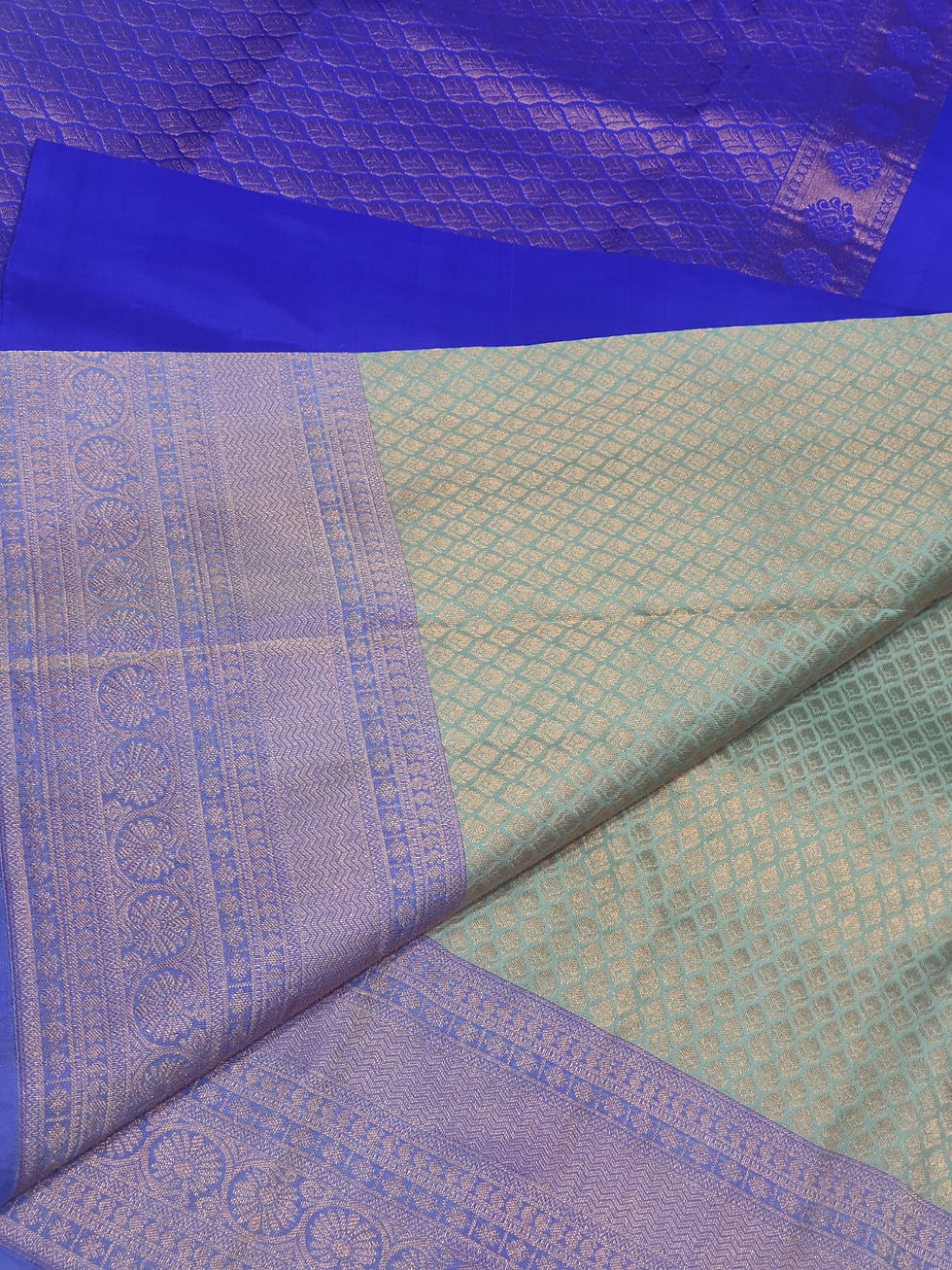 Thumbnail: Grey Coloured Copper Jari Traditional Silk Sarees