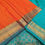Thumbnail: Orange Coloured With Ramar Blue Border Traditional Silk Saree