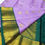 Thumbnail: Lavender Coloured With Green Border Traditional Silk Sarees