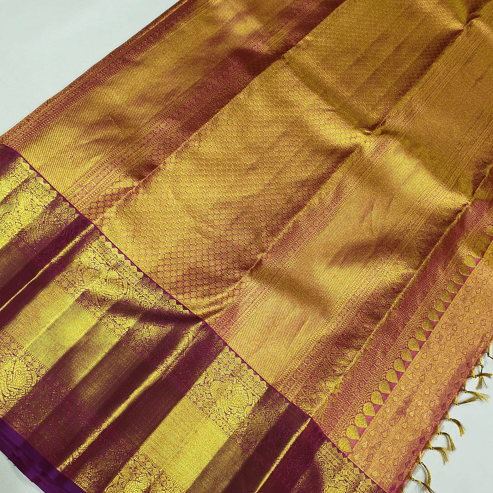 Thumbnail: Pink With Full Gold Jari Flower Design Traditional Silk Sarees