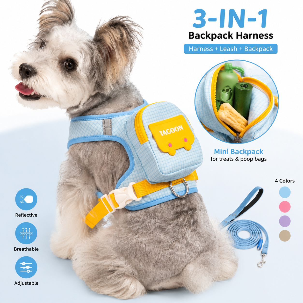 Soft Reflective Dog Harness with Leash – Comfortable Everyday Walks