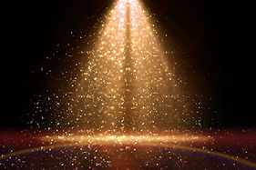 Stage light and golden glitter lights on floor. Abstract gold background for display your