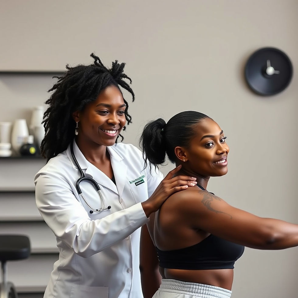 black female Chiropractor with an athlete.jpg