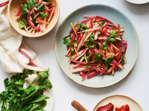 Strawberry Jicama Salad w/ Fresh Basil and Grapefruit