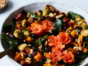 Autumn Rainbow Salad with Smoked Salmon