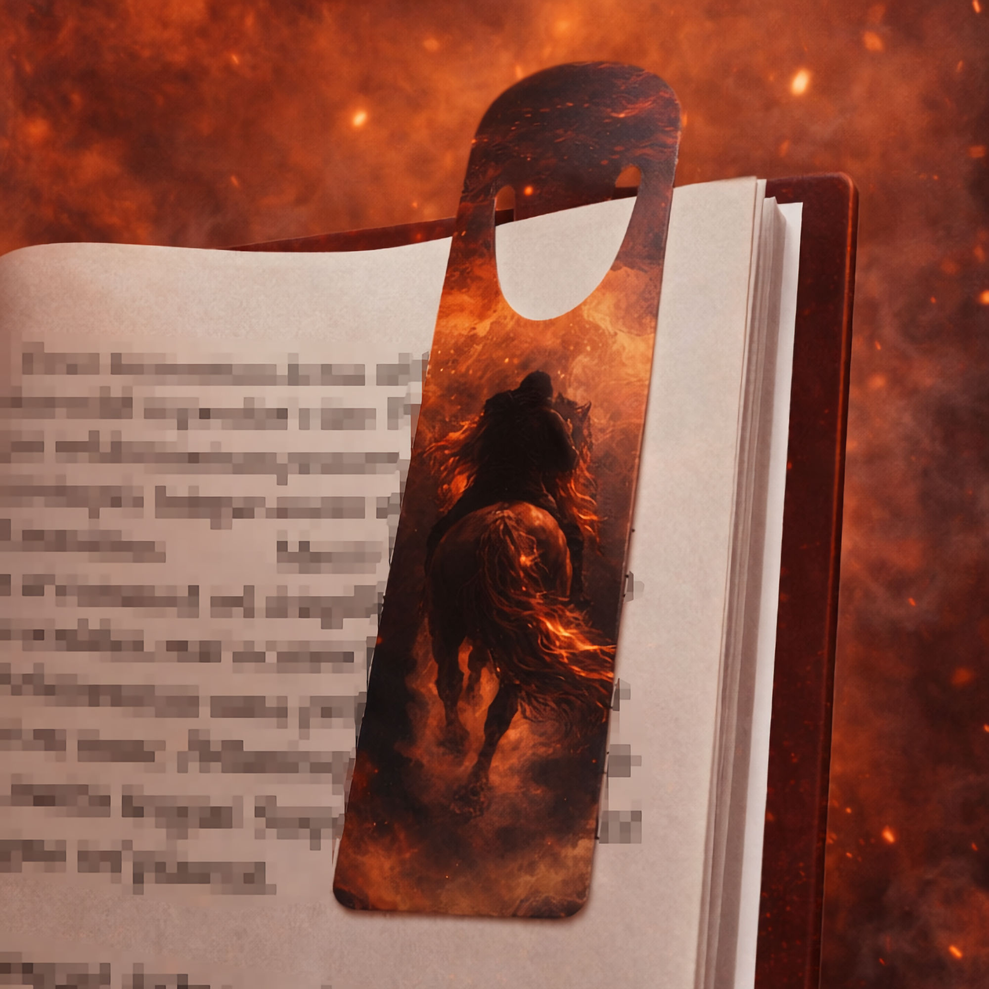 Fire Horse Bookmark - Aluminum - Zodiac Fire Horse - Gift for Readers