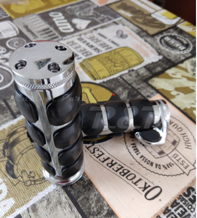 Miniatura: Manopla 7/8 22mm Metal Cromada Moto Custom Bobber