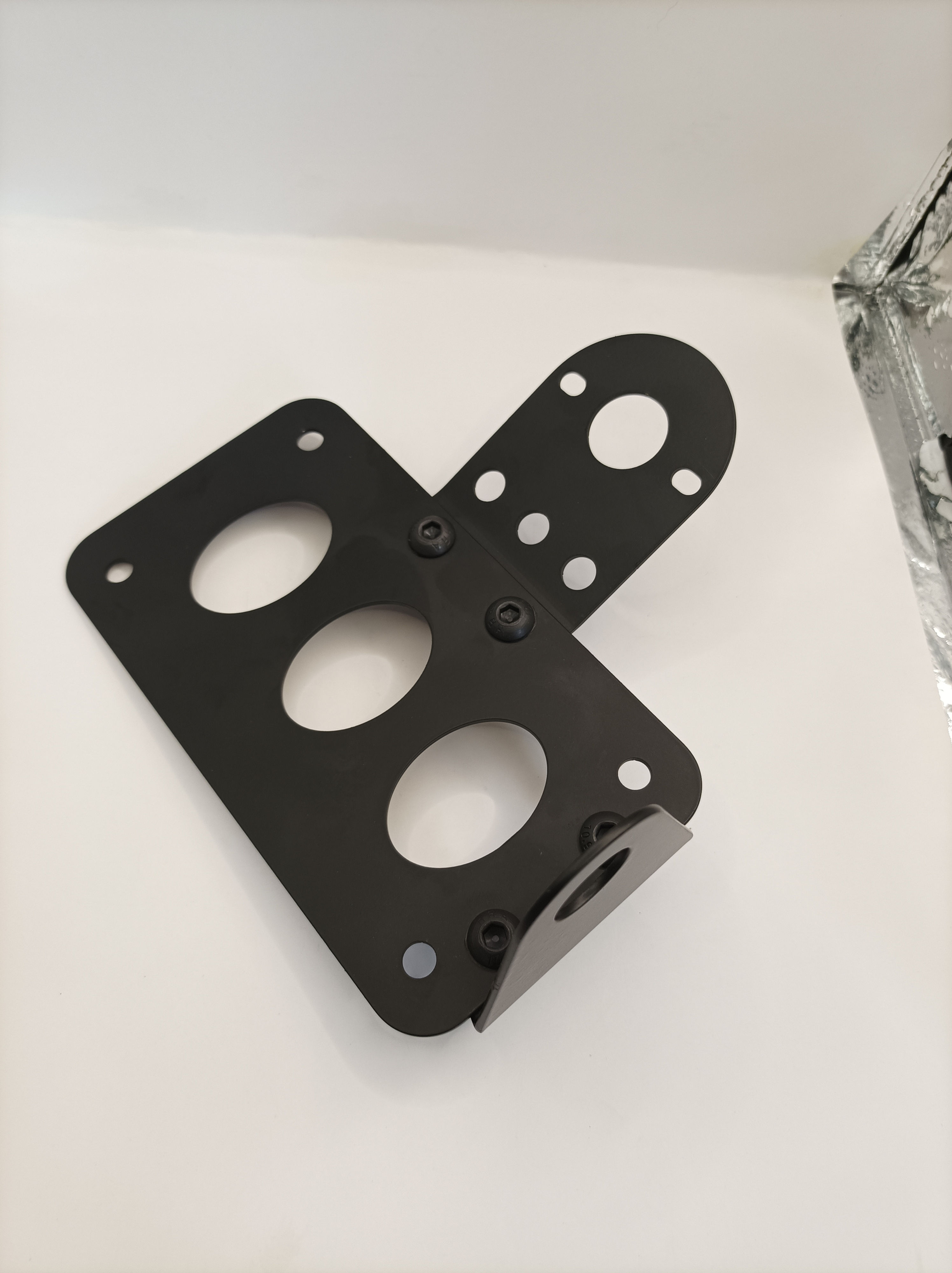 Suporte Lateral Placa Moto Harley Custom Bobber Preto Univ.