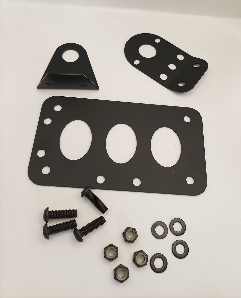 Miniatura: Suporte Lateral Placa Moto Harley Custom Bobber Preto Univ.
