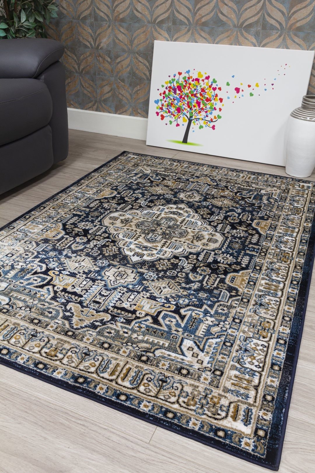 Aziza Medallion - Traditional Navy