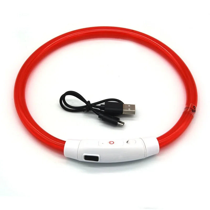 Thumbnail: LED Dog Collar – USB Rechargeable Luminous Pet Collar with Adjustable Glow for S