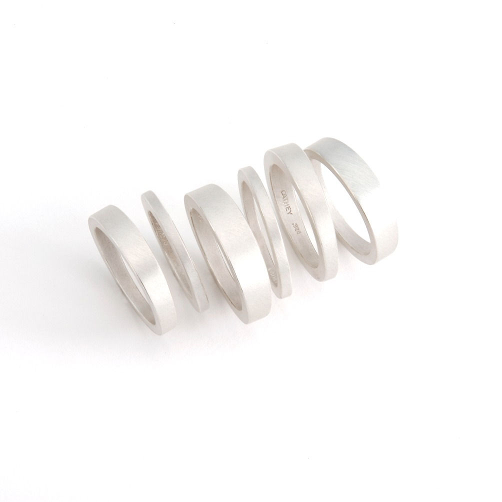 Sterling Silver Wedge Bands