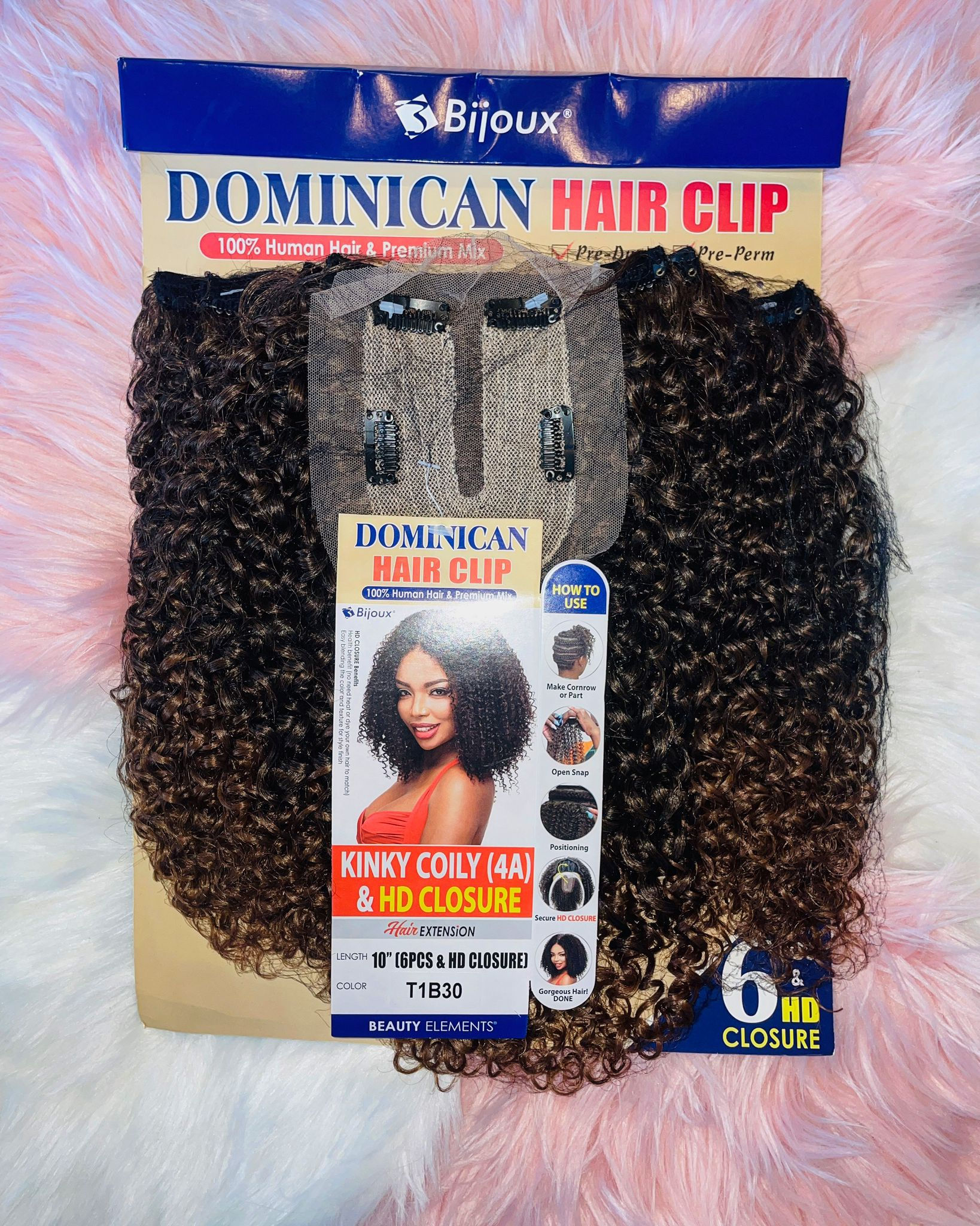 Dominican Hair Clip  6 HD closure 