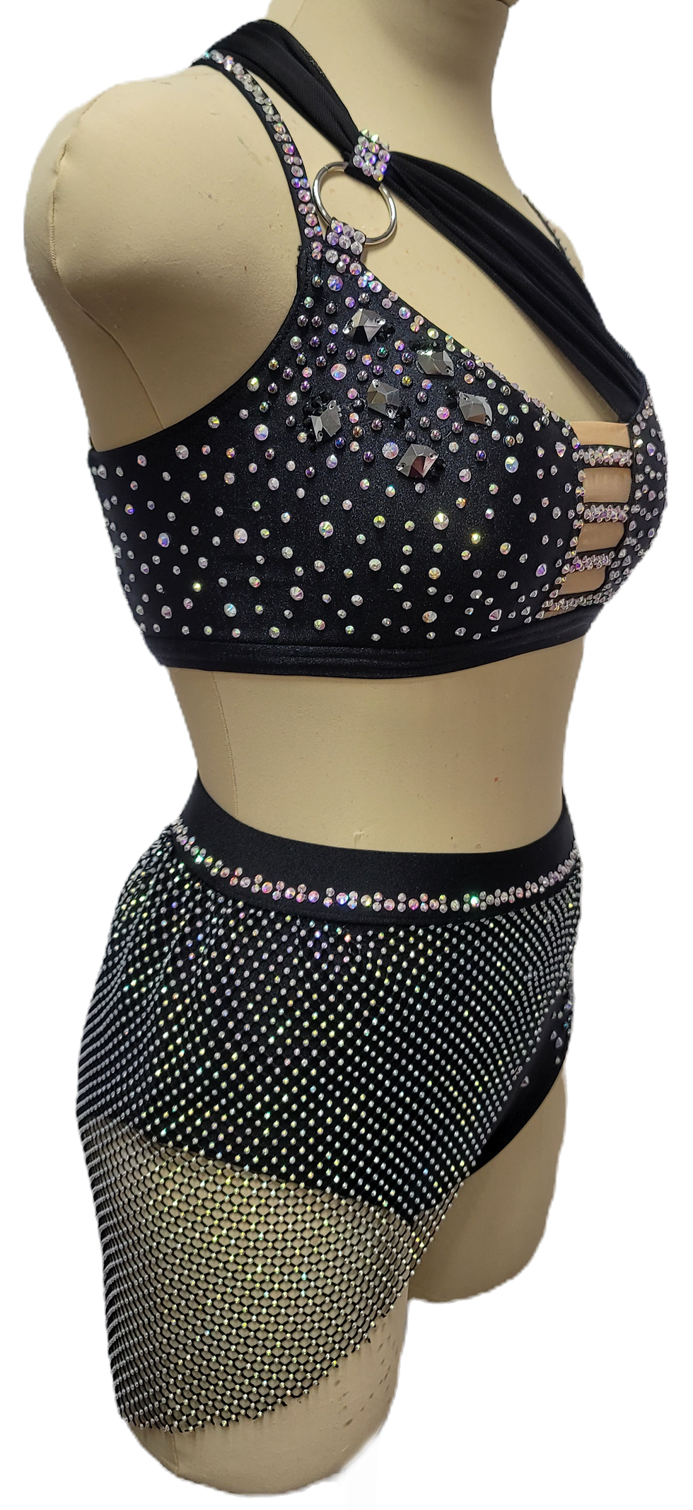 Thumbnail: Adult XS Sparkling Black Dance Costume