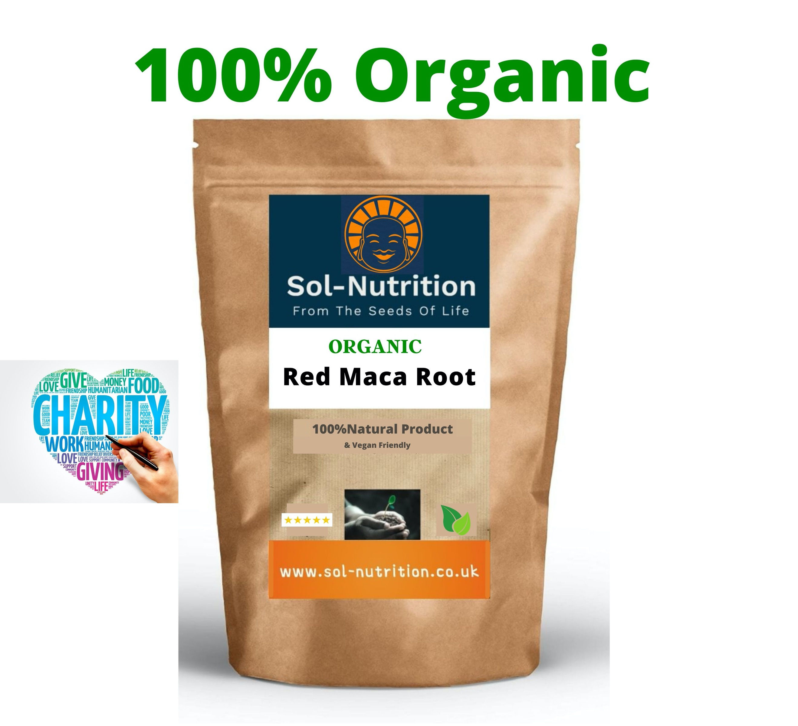 Organic Red Maca Root Capsules Maximum Strength; NATURAL; Vegan