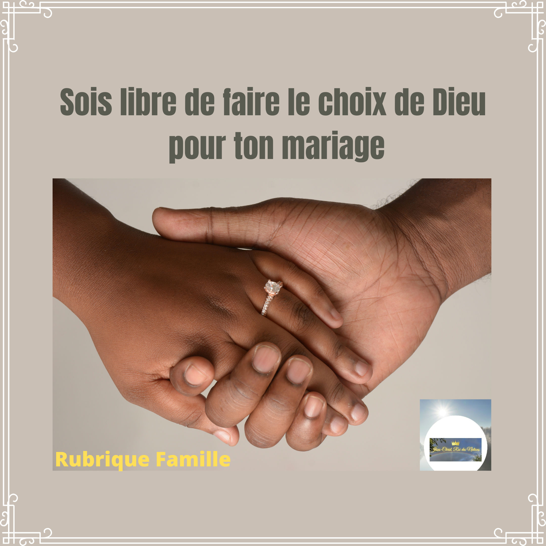 Sois libre de faire le choix de Dieu pour ton mariage.