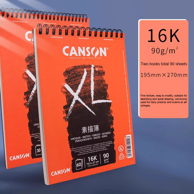 Thumbnail: CANSON Art Painting Book Sketchbook 16K/8K Sketch Drawing Pad for Colored Pencil