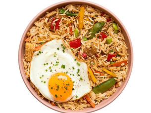 Sauté de porc haché et œuf miroir