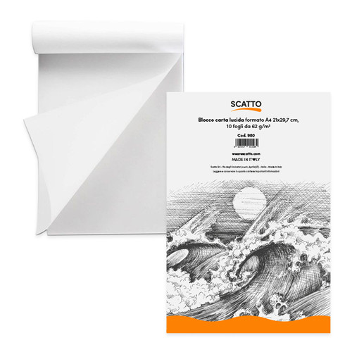 77085 - Carta Lucida, 22 X 51 Cm, 25 Fogli, Colore: Bianco